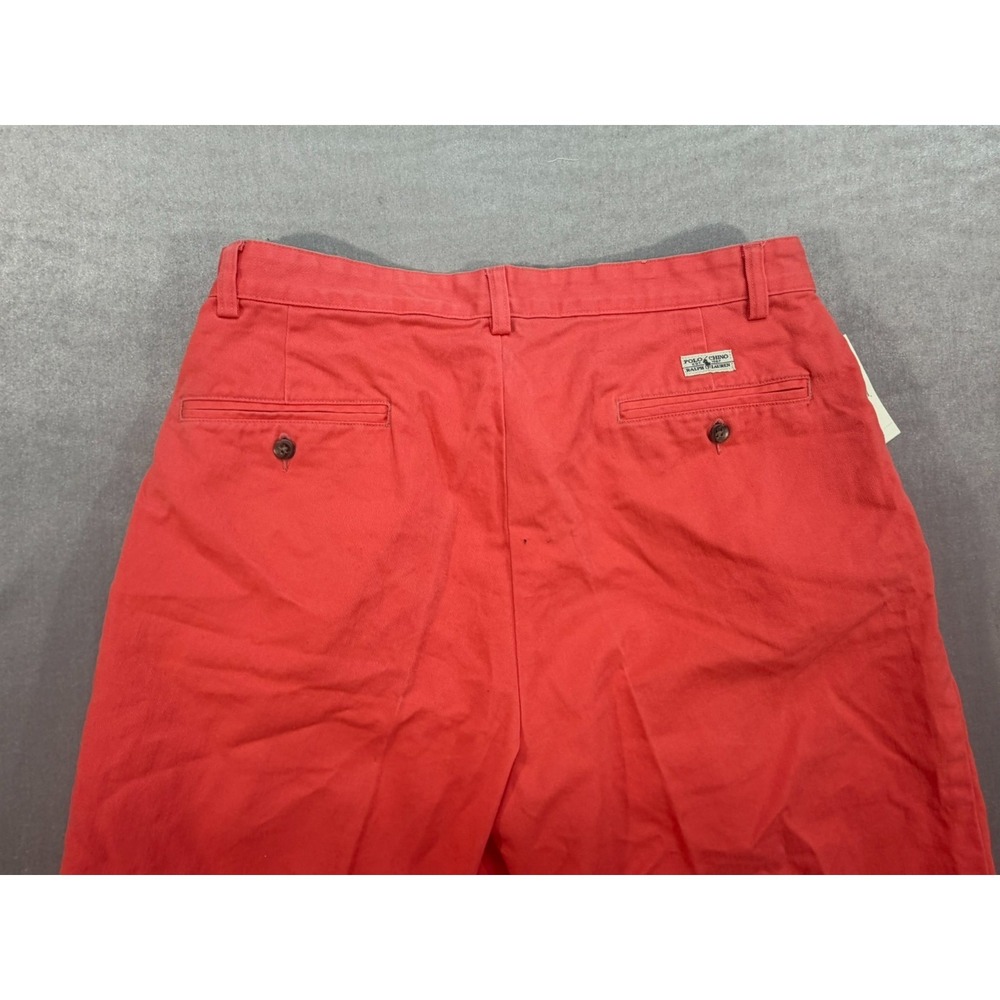 Vintage NWT Polo Ralph Lauren Red Chino Shorts "The Tyler" Size 33 - Picture 5 of 11